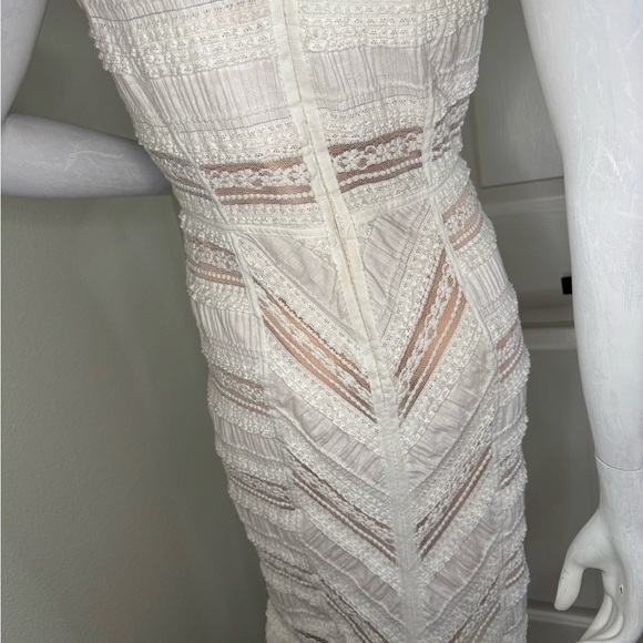 Cinq A Sept Elegant Cream and Brown Women's Dress Size 8. - Picture 6 of 16